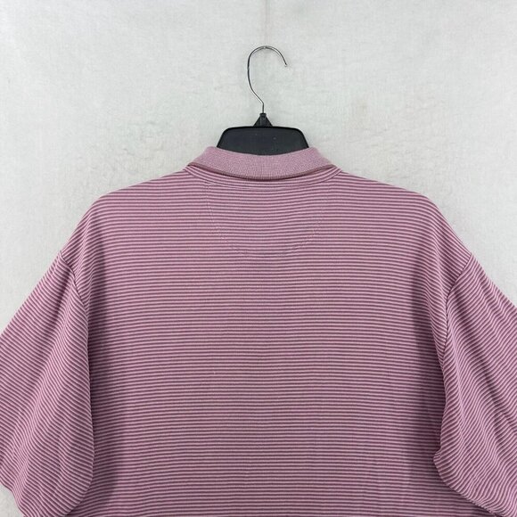 Jamaica Jaxx Polo Shirt Mens XL Purple Pink Striped Short Sleeves Pullover Golf - Picture 8 of 12